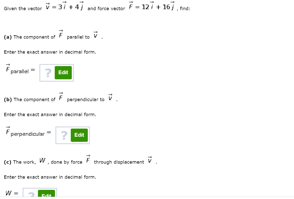 1155x783 Solved Given The Vector = And Force Vector F =