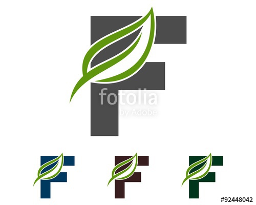 500x400 F Letter Leaf Logo Stock Image And Royalty Free Vector