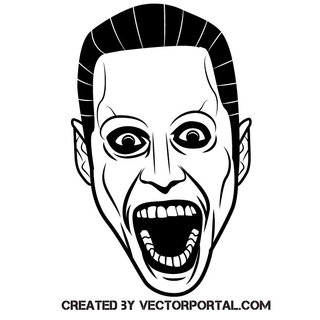 660x660 Screaming Face Vector Art