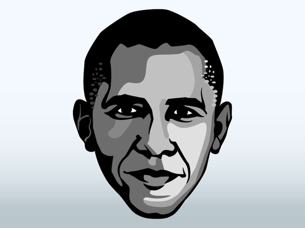 1024x768 Barack Obama Face Vector Art Graphics