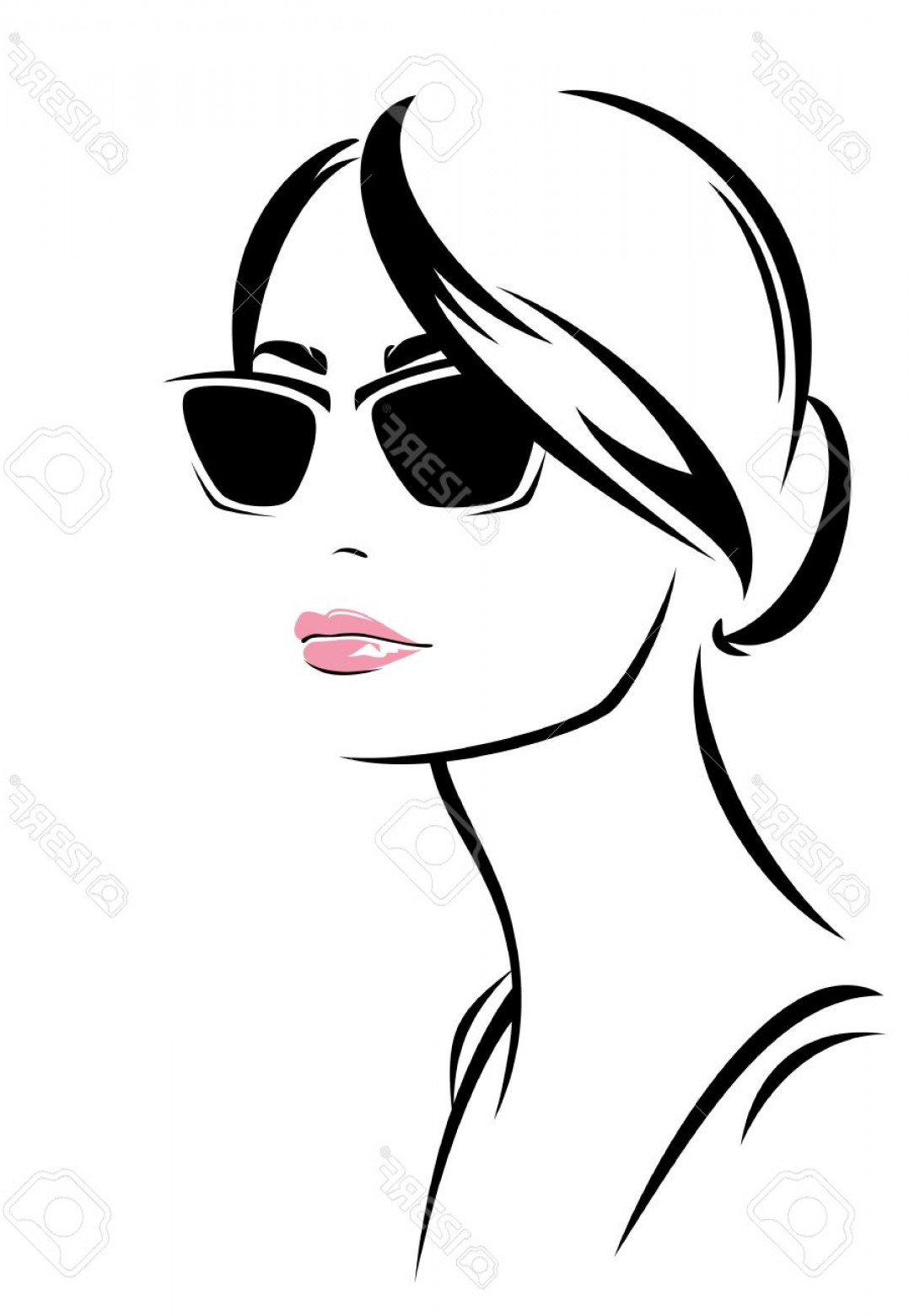 1078x1560 Photostock Vector Beautiful Woman Face With Sunglasses Vector