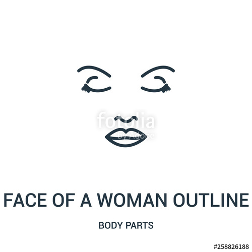 500x500 Face Of A Woman Outline Icon Vector From Body Parts Collection