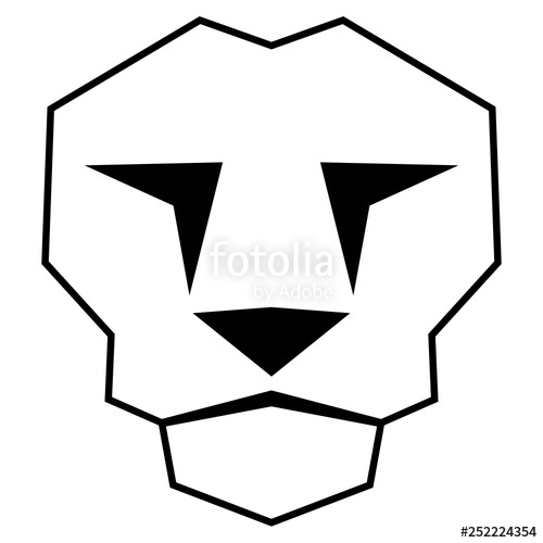 500x500 Lion Face Outline Stock Image And Royalty Free Vector
