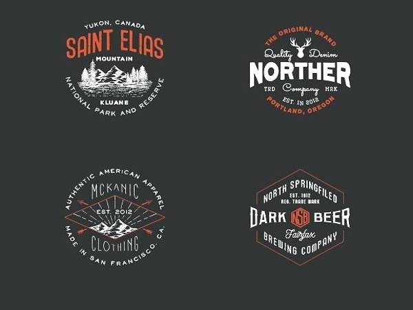 600x450 Hipster Logo Design Template Vector Logos