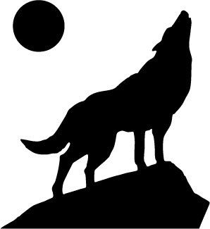298x325 Cut Vinyl Wolf Silhouette