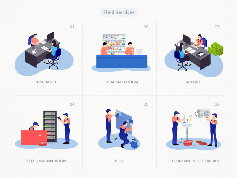 800x600 Feild Services Illustrations