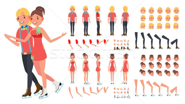 600x337 Figure Skating Couple Vector Woman And Male Ice Skating