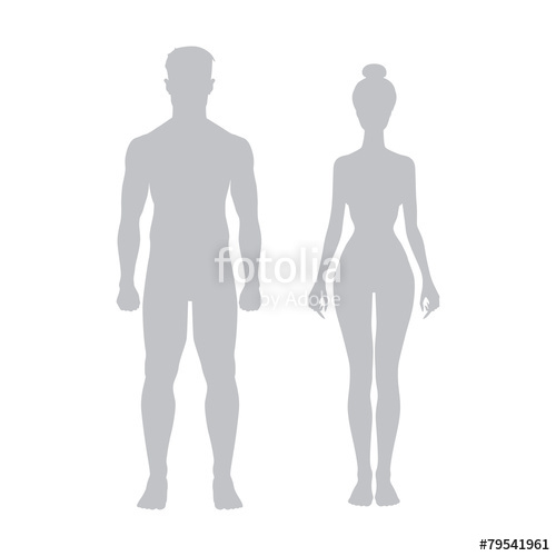 500x500 Man And Woman Icon Body Vector Figure Sport Stock Image