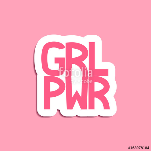 500x500 Vector Poster Girl Power Abbreviation On Pink Background Good