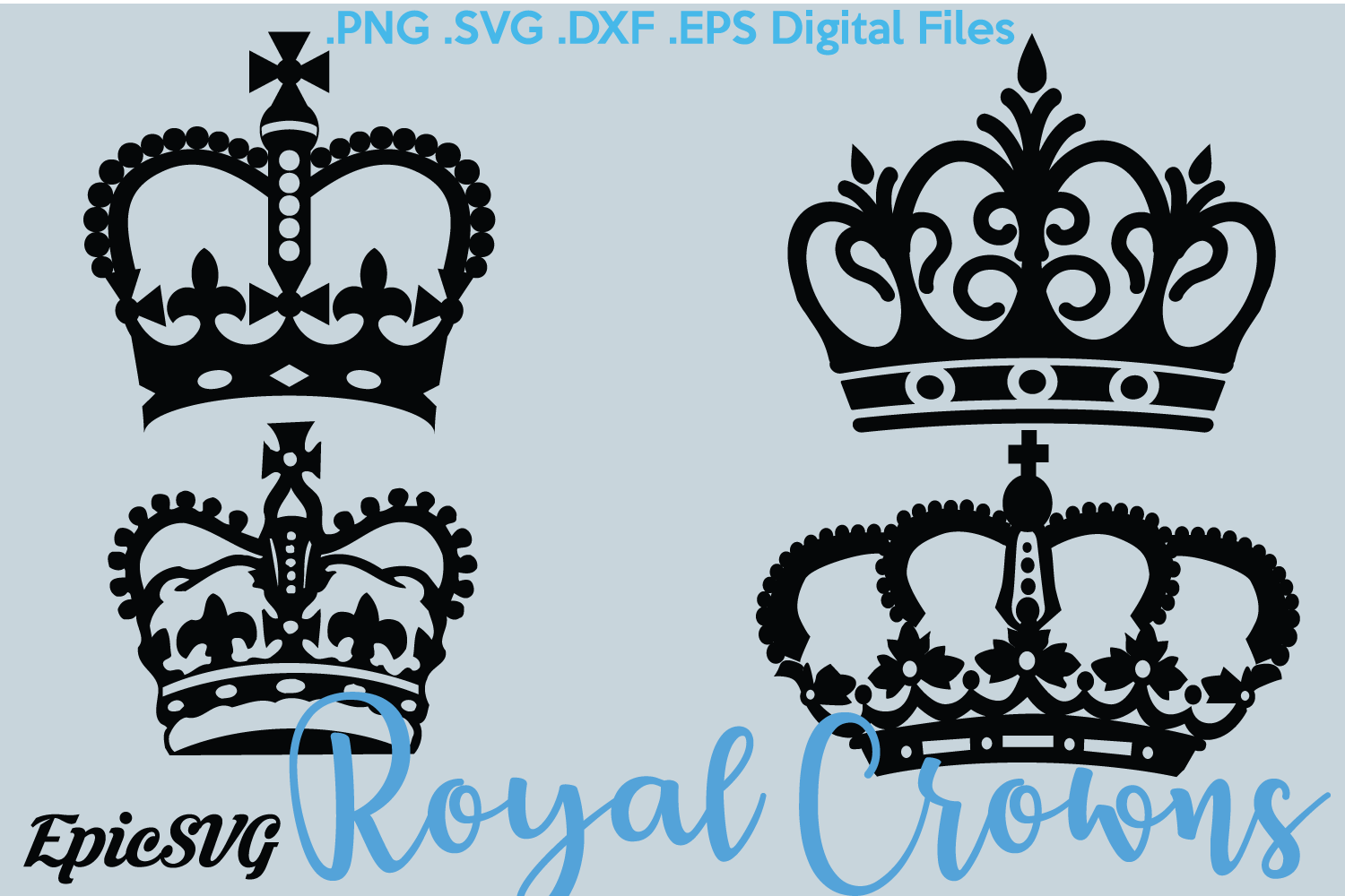 1500x1000 Royal Crowns Dxf Crowns Clipart Digital Download