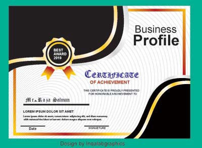 400x294 Award Certificate Design Template Free Vector Templates Cdr