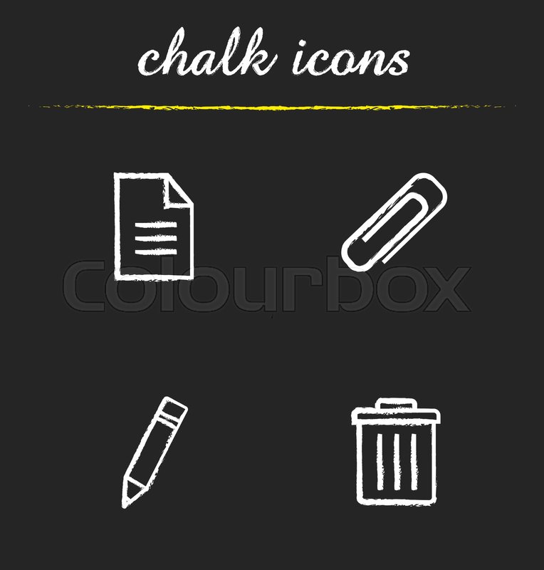 764x800 Editor Chalk Icons Set New Text Stock Vector Colourbox