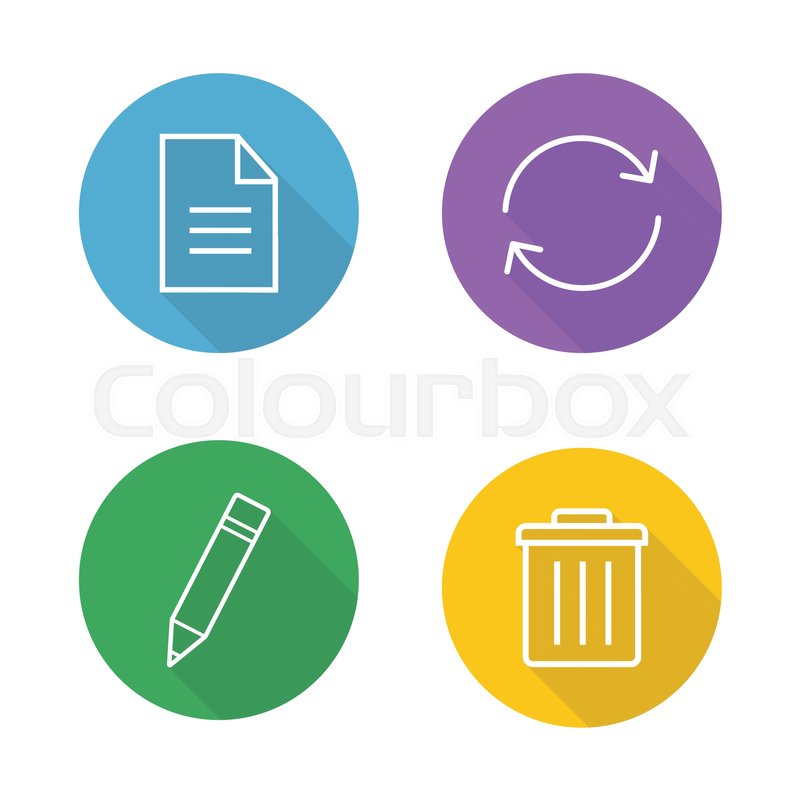 800x800 Editor Flat Linear Icons Set New Stock Vector Colourbox