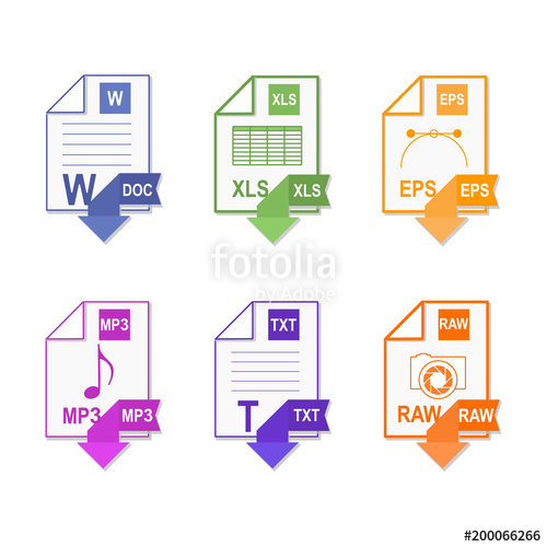 500x500 Format Set Icon Flat Design Extension Icons Stock