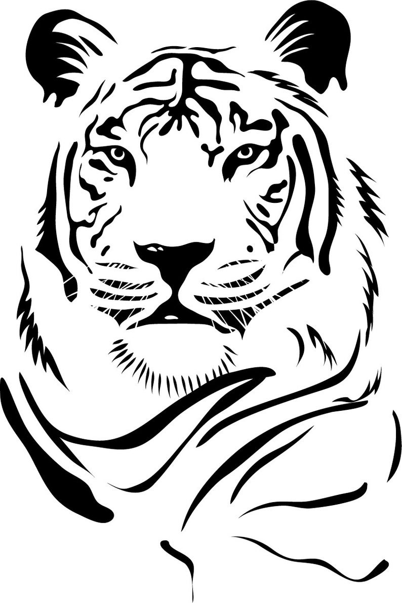 794x1189 Tiger Vector Head Predator Logo Vinyl Cutting Etsy