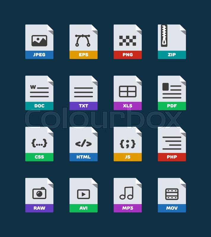 711x800 Flat Colorful Vector Format Icons Stock Vector Colourbox