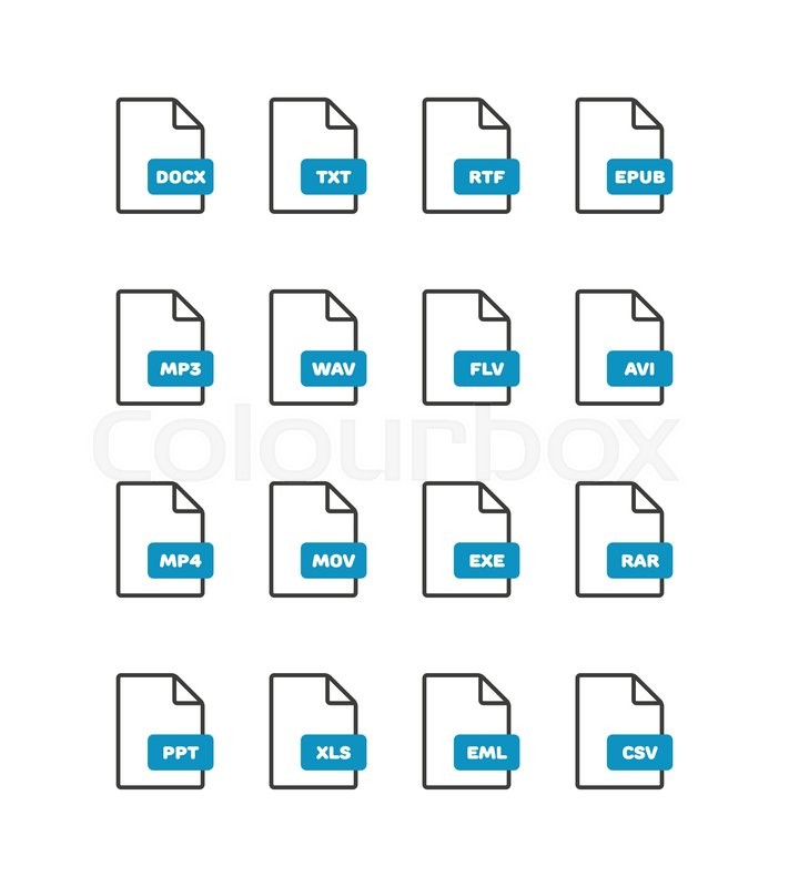 711x800 Linear Thin Vector Format Icons Stock Vector Colourbox