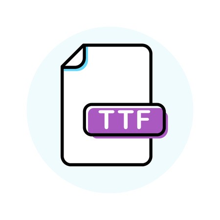 450x450 Ttf Format, Extension Color Line Icon Vector Illustration