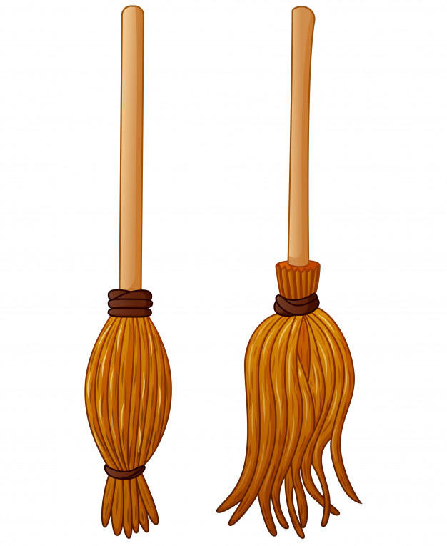 626x764 Namewitch Broom Cartoon Isolated On White Background Vector