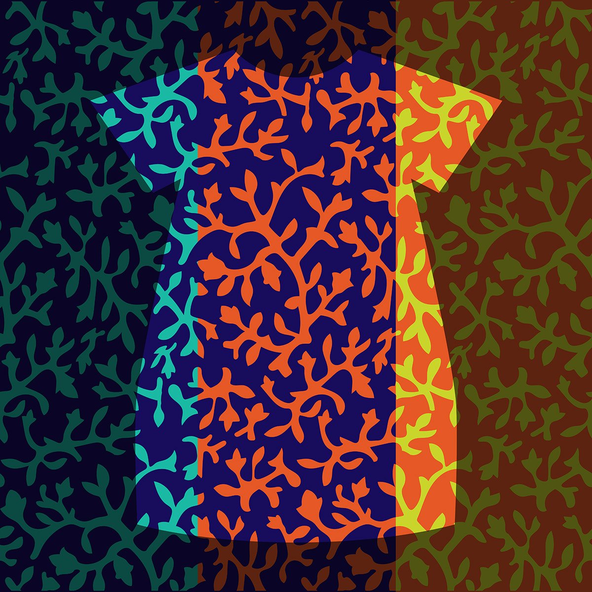 1200x1200 Abstract Leaves And Flower Artwork Layered And Vector