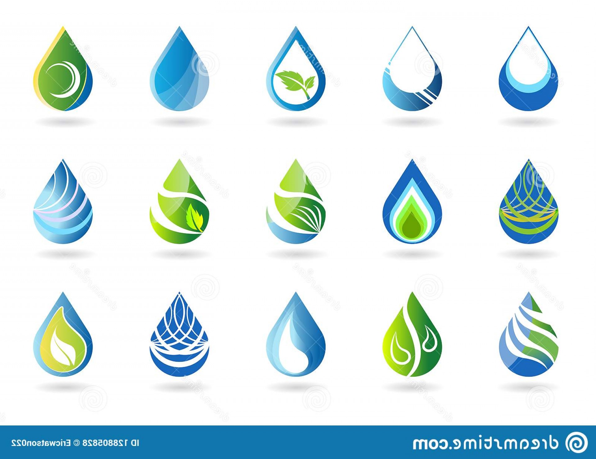 1920x1478 Set Water Drops Symbol Icon Logo Nature Elements Vector Design