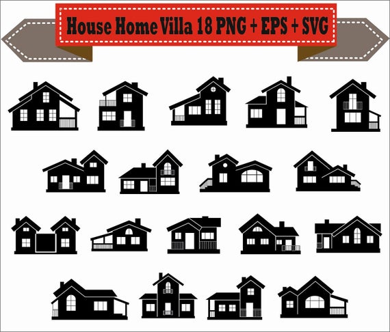570x486 House Villa Home Sale Building Religion Silhouette Vector Etsy