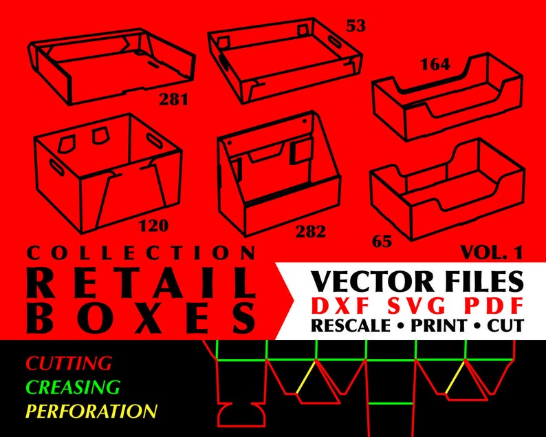 794x635 Retail Display Boxes Collection Of Digital Vector Etsy