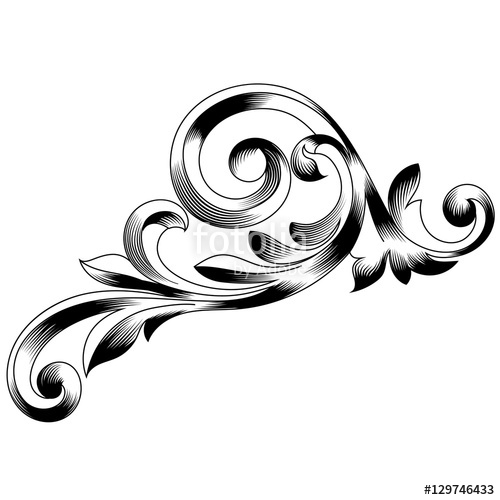 500x500 Vintage Baroque Ornament Retro Pattern Antique Style Acanthus