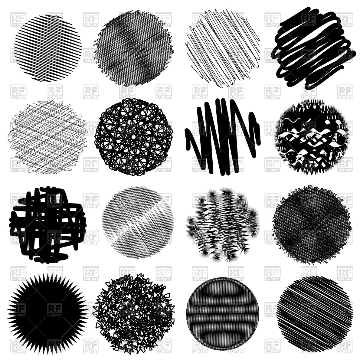 1200x1200 Hand Drawn Sketch Circles With Shading Fill Vector Image Of Design