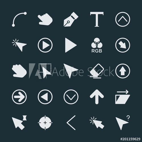500x500 Modern Simple Set Of Arrows, Cursors, Design Vector Fill Icons