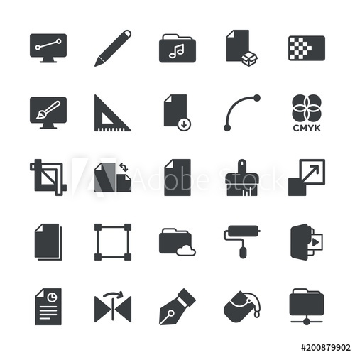 500x500 Modern Simple Set Of Folder, Files, Design Vector Fill Icons