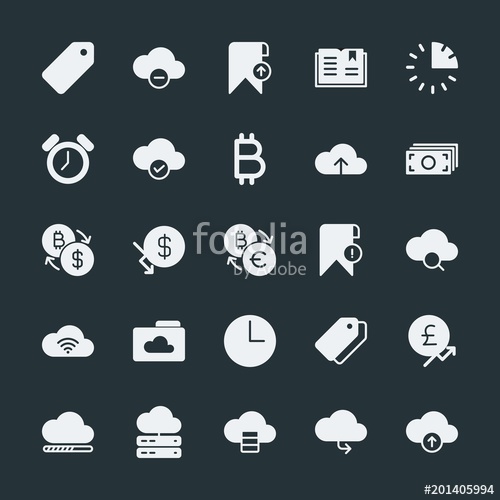 500x500 Modern Simple Set Of Money, Cloud And Networking, Time, Bookmarks