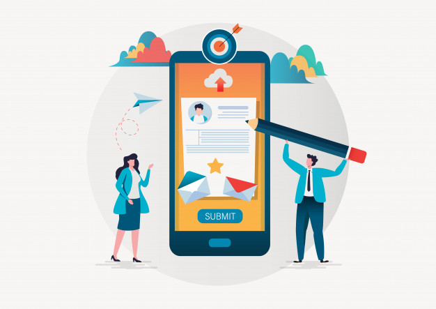 626x443 People Fill Out Online Form Vector Premium Download