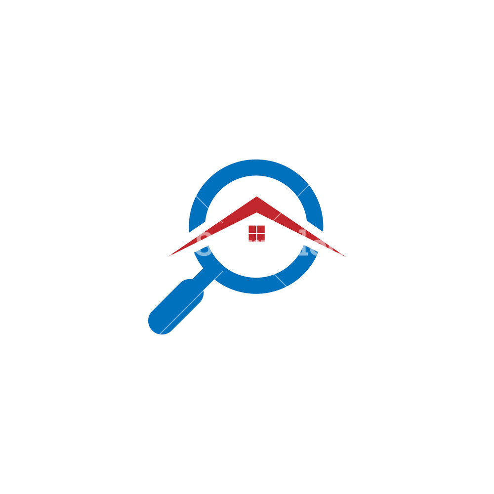 1000x1000 Real Estate House Finder Icon Vector Template Royalty Free Stock