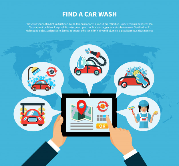 626x580 Car Wash Finder Concept Vector Free Download
