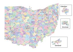 255x180 Preview Of Ohio Zip Code Vector Map