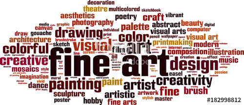 500x215 Fine Art Word Cloud Stock Image And Royalty Free Vector