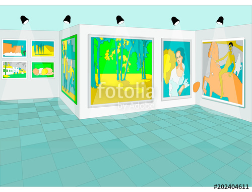 500x380 Realistic Painting In Museum Of Fine Art Background Stock Image