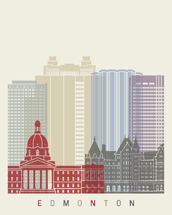 570x713 Edmonton Skyline Poster Fine Art Print Glicee Poster Decor