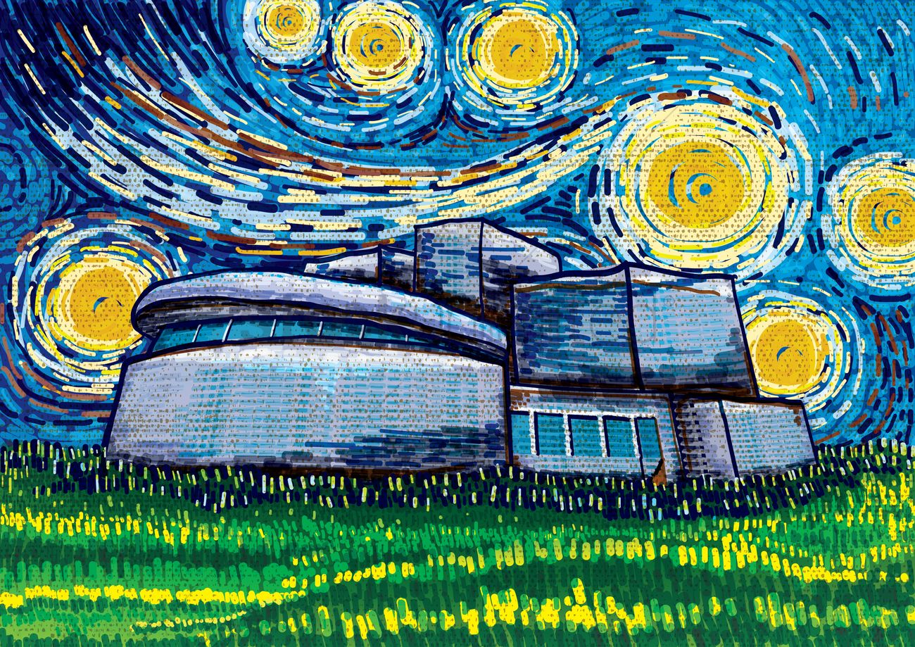 1300x919 Fine Art Of A Famous Building Vector Image