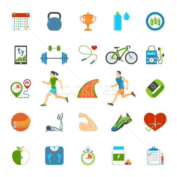 600x600 Fitness Icons Set Vector Illustration Volodymyr Dmytriienko