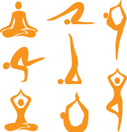 425x440 Vector Fitness With Meditation Logo Set Free Download