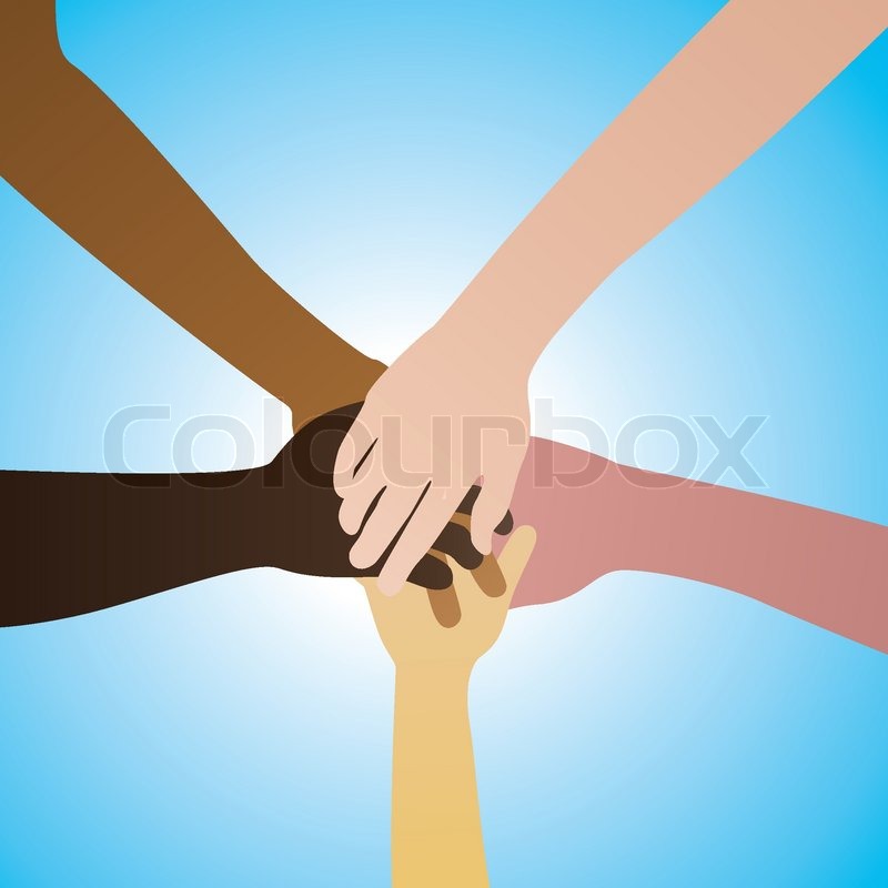 800x800 Vector Five Hands In Agreement Stock Vector Colourbox