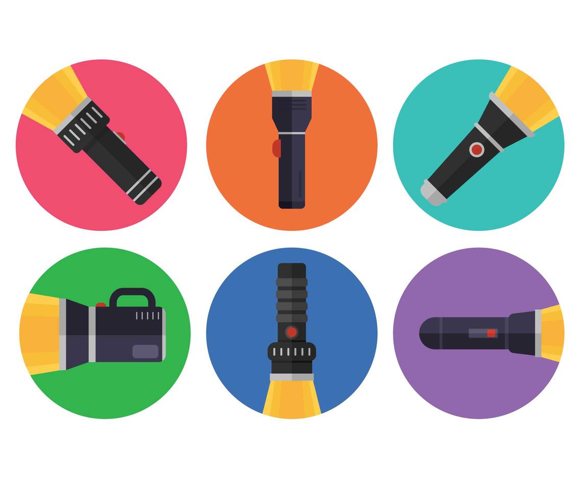 1136x936 Flashlight Vector Set Vector Art Graphics
