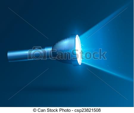 450x379 Blue Realistic Shining Flashlight In Darkness Blue Realistic