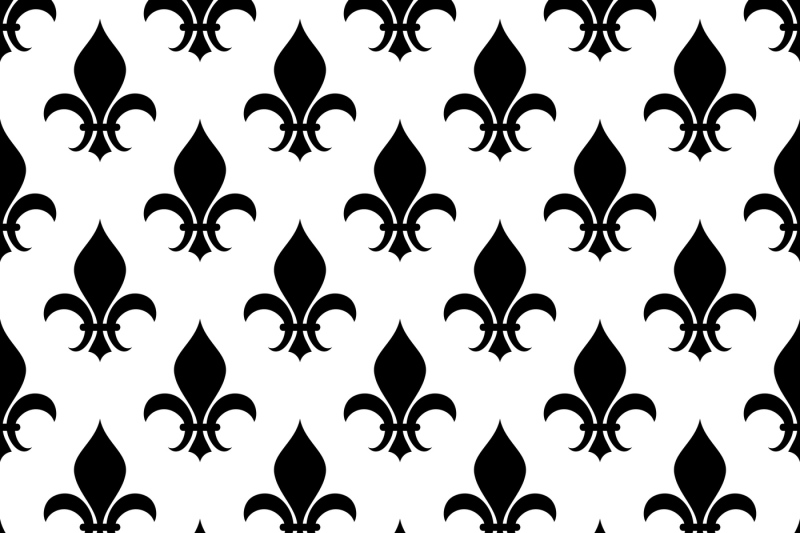 800x533 Vector Fleur De Lis Seamless Pattern In Black And White