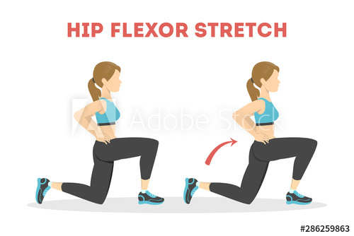 500x334 Woman Doing Hip Flexor Stretch Exercise Idea Of Healthy