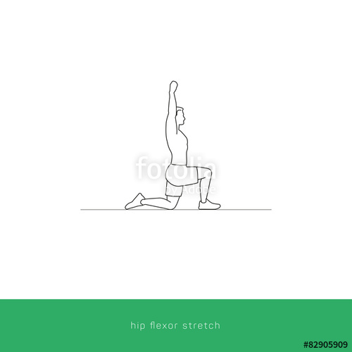 500x500 Fitness Icon Hip Flexor Stretch Vector Design Stock Image