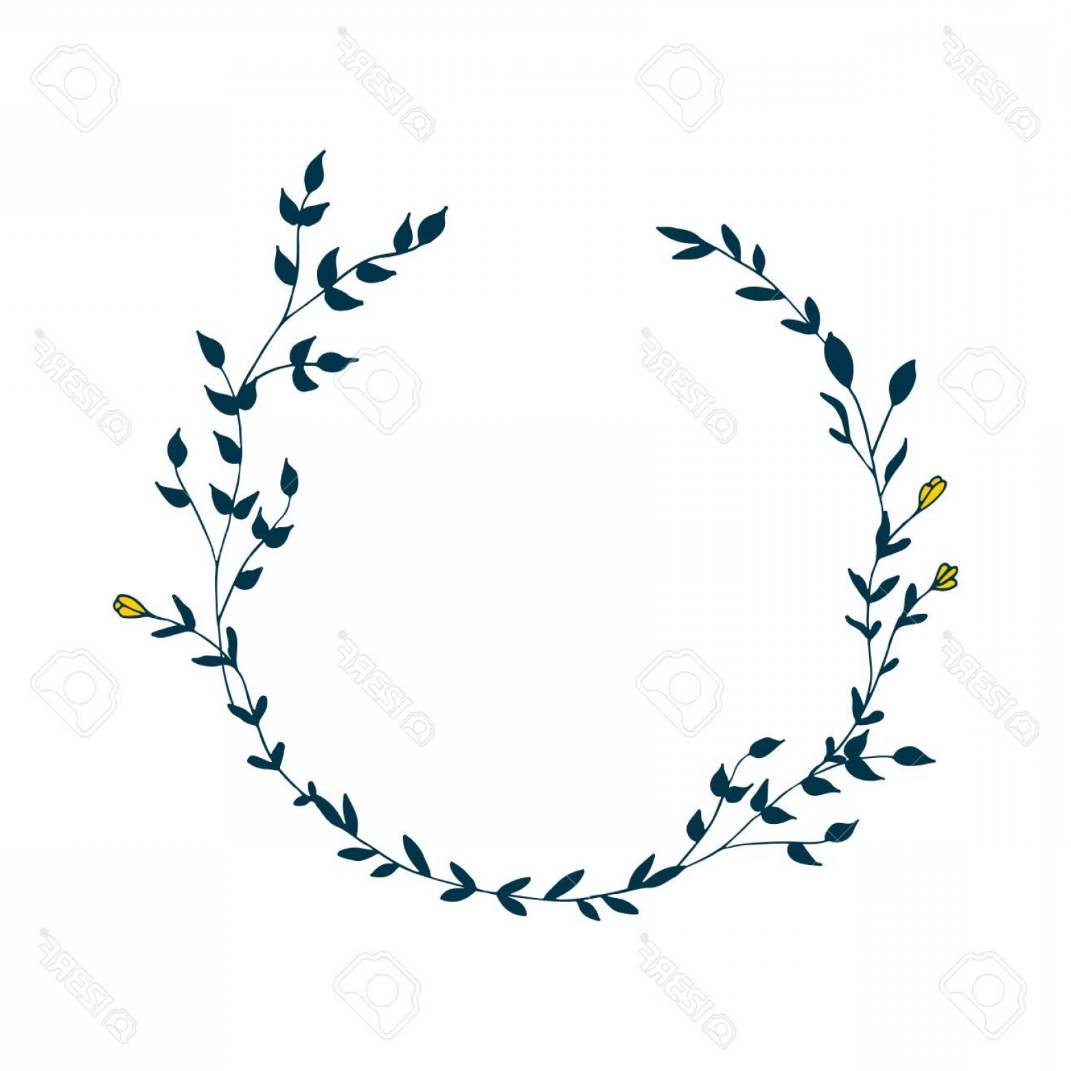 1560x1560 Photostock Vector Delicate Floral Wreath Vector Illustration