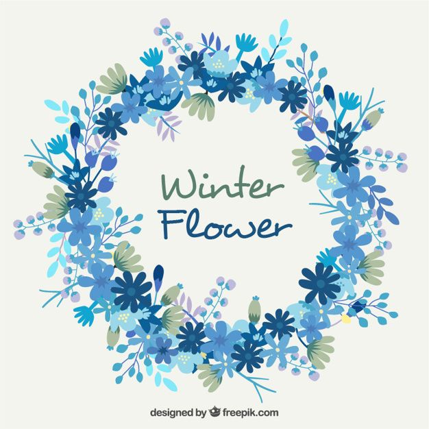 626x626 Pretty Floral Wreath In Blue Tones Free Vector Art